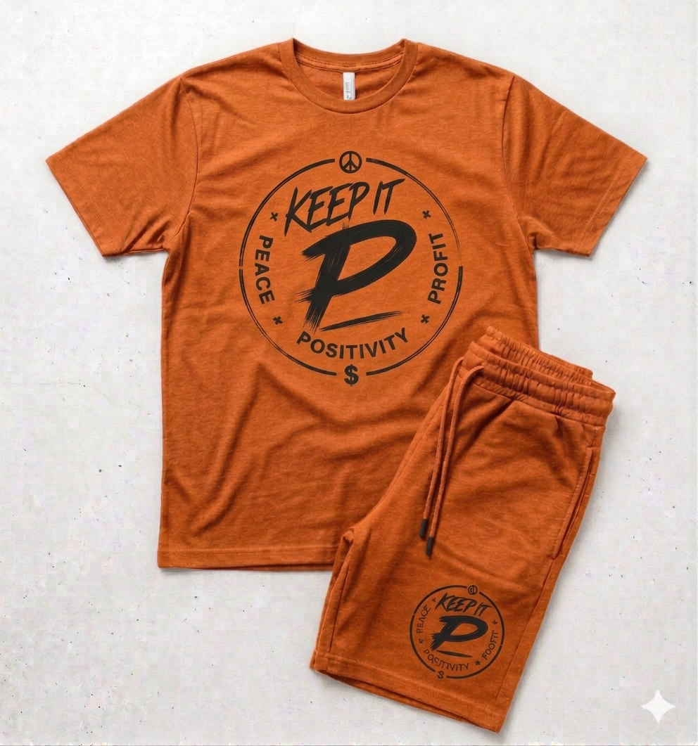 Orange Keep it P Short Set